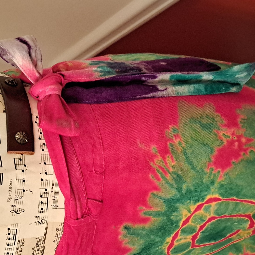 Belina Pink, Purple & Green Tie Dye Wrap Boho Skirt - Picture 3 of 6